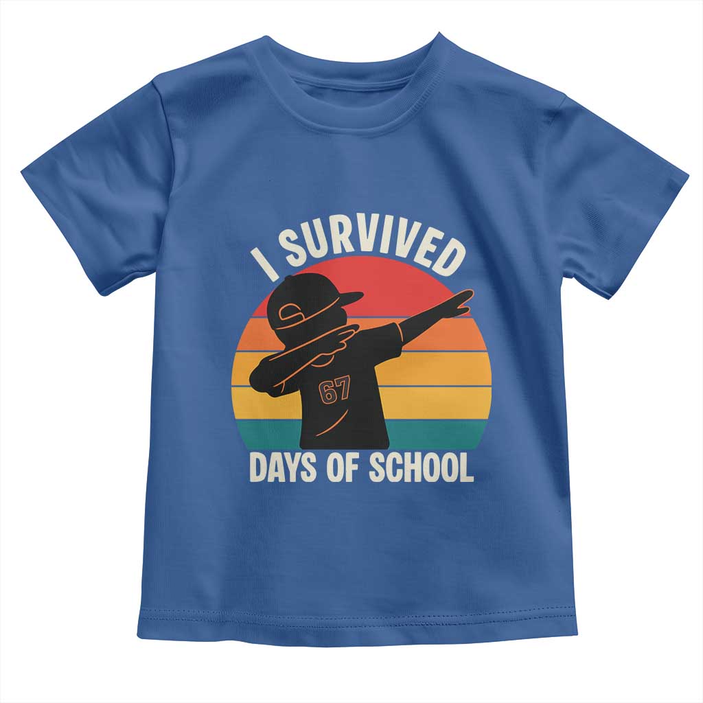 I Survived 67 Days Of School Toddler T Shirt Funny Boys Kids TS14 Royal Blue Print Your Wear