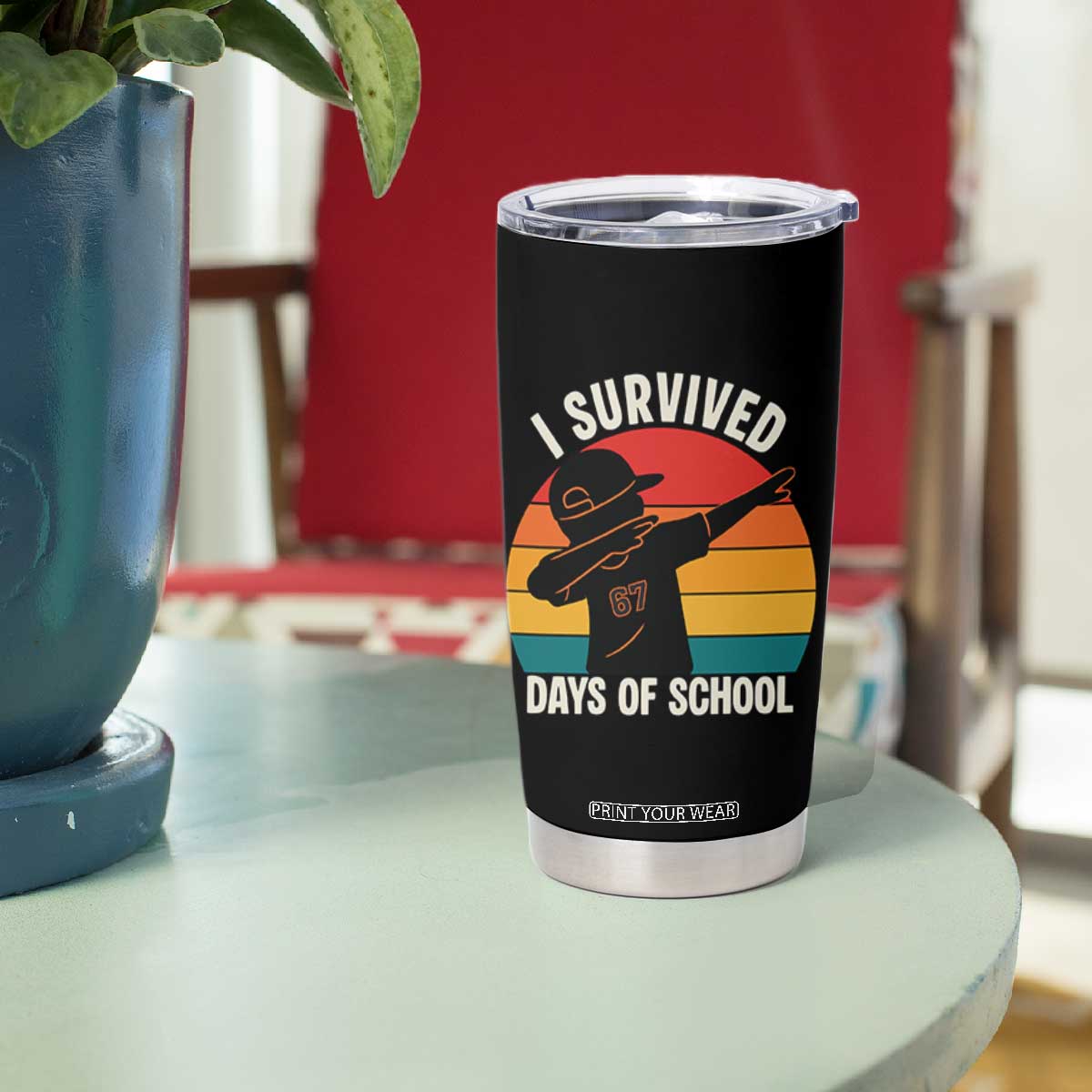 I Survived 67 Days Of School Tumbler Cup Funny Boys Kids TS14 Print Your Wear