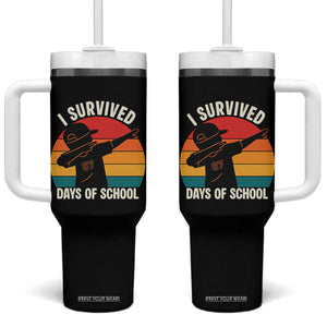 I Survived 67 Days Of School Tumbler With Handle Funny Boys Kids TS14 One Size: 40 oz Black Print Your Wear