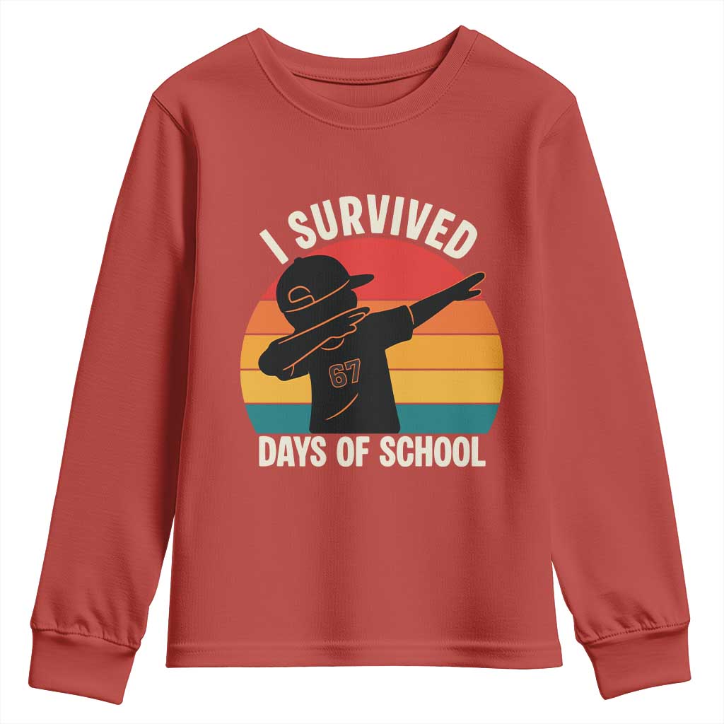 I Survived 67 Days Of School Youth Sweatshirt Funny Boys Kids TS14 Red Print Your Wear