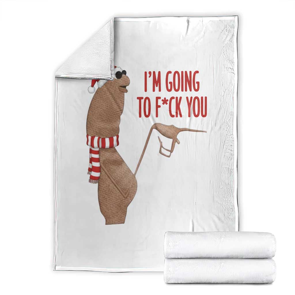 Marcus The Worm Christmas Meme Throw Blanket I Am Going To Fck You TS14 White Print Your Wear