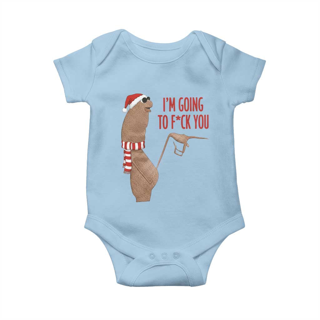 Marcus The Worm Christmas Meme Baby Onesie I Am Going To Fck You TS14 Light Blue Print Your Wear