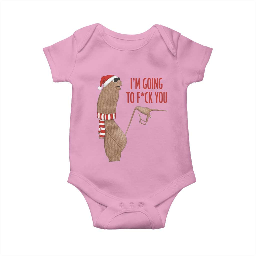 Marcus The Worm Christmas Meme Baby Onesie I Am Going To Fck You TS14 Light Pink Print Your Wear