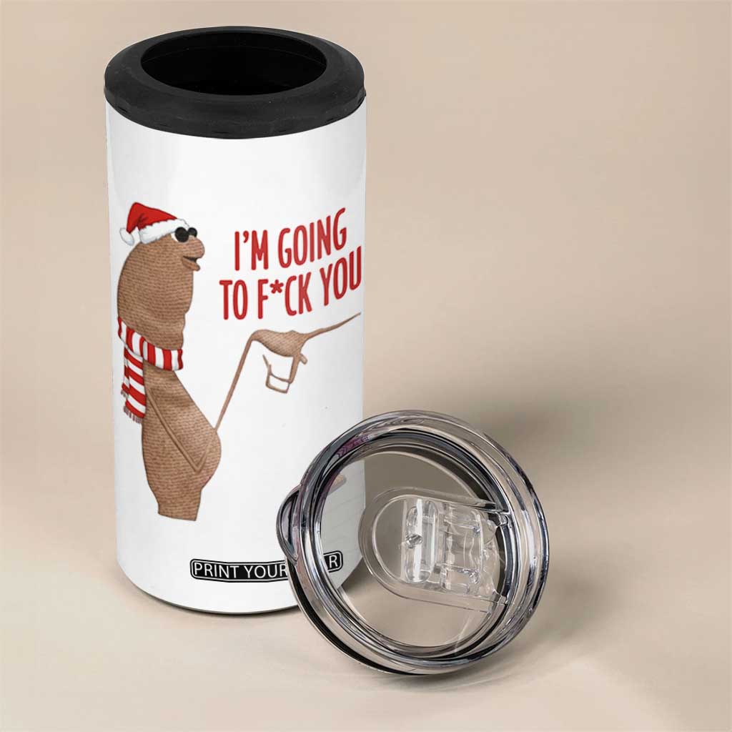 Marcus The Worm Christmas Meme 4 in 1 Can Cooler Tumbler I Am Going To Fck You - Print Your Wear
