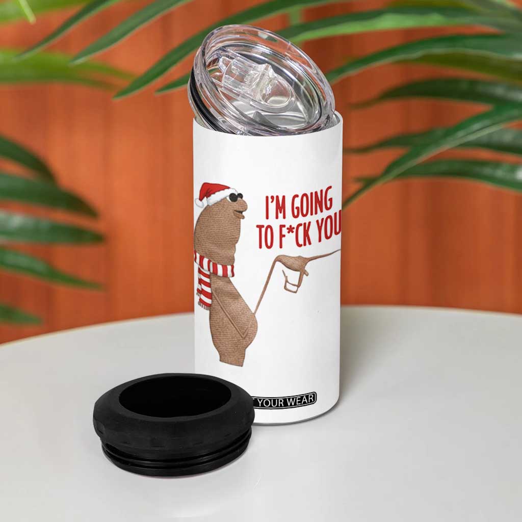 Marcus The Worm Christmas Meme 4 in 1 Can Cooler Tumbler I Am Going To Fck You - Print Your Wear