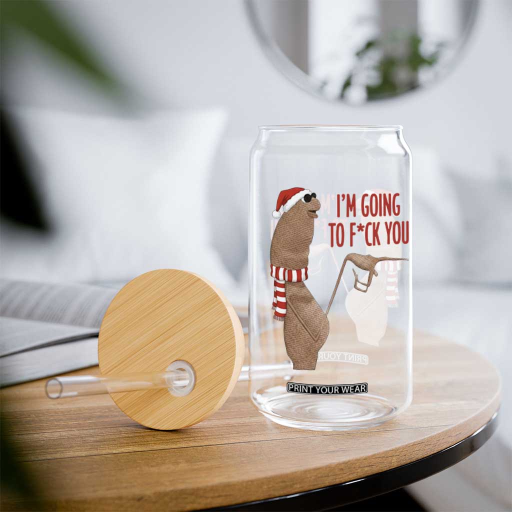 Marcus The Worm Christmas Meme Glass Can I Am Going To Fck You - Print Your Wear