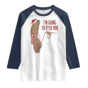 Marcus The Worm Christmas Meme Raglan Shirt I Am Going To Fck You TS14 White Navy Print Your Wear
