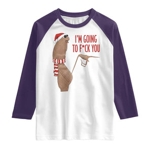 Marcus The Worm Christmas Meme Raglan Shirt I Am Going To Fck You TS14 White Purple Print Your Wear