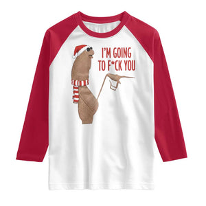 Marcus The Worm Christmas Meme Raglan Shirt I Am Going To Fck You TS14 White Red Print Your Wear