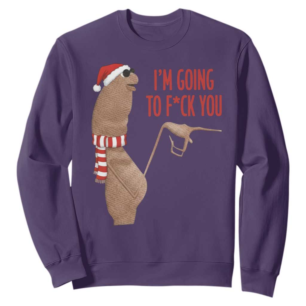 Marcus The Worm Christmas Meme Sweatshirt I Am Going To Fck You TS14 Purple Print Your Wear
