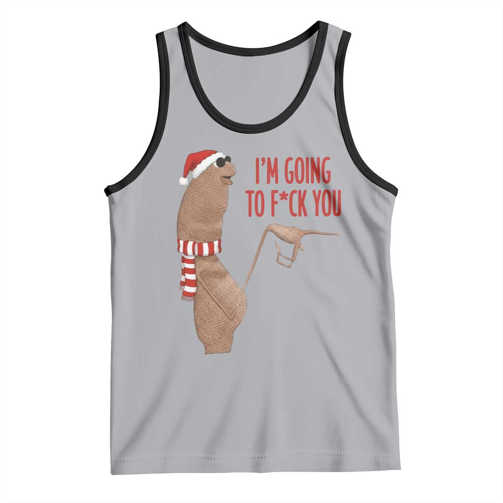 Marcus The Worm Christmas Meme Tank Top I Am Going To Fck You TS14 Athletic Heather Black Print Your Wear