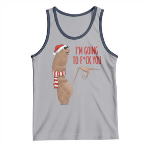 Marcus The Worm Christmas Meme Tank Top I Am Going To Fck You TS14 Athletic Heather Navy Print Your Wear