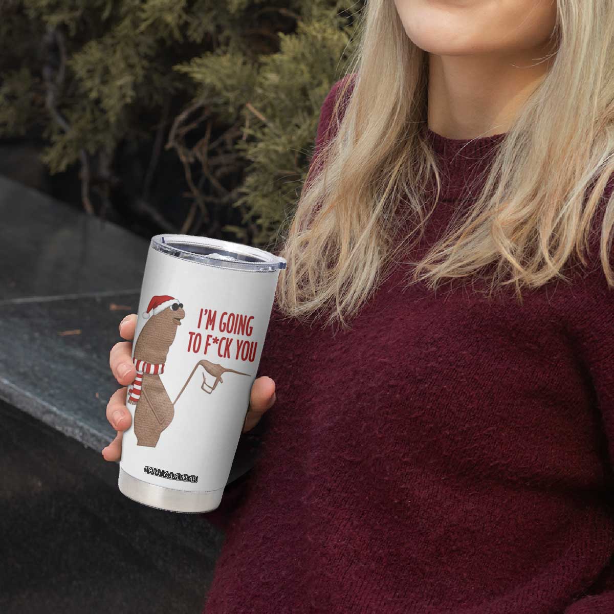 Marcus The Worm Christmas Meme Tumbler Cup I Am Going To Fck You TS14 Print Your Wear