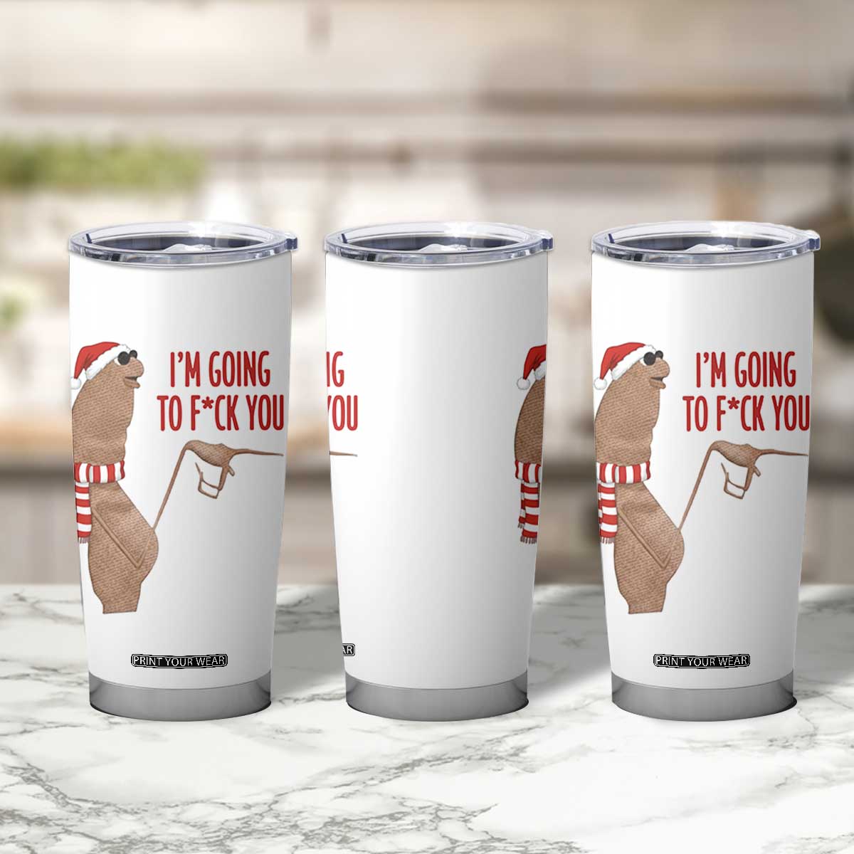 Marcus The Worm Christmas Meme Tumbler Cup I Am Going To Fck You TS14 Print Your Wear