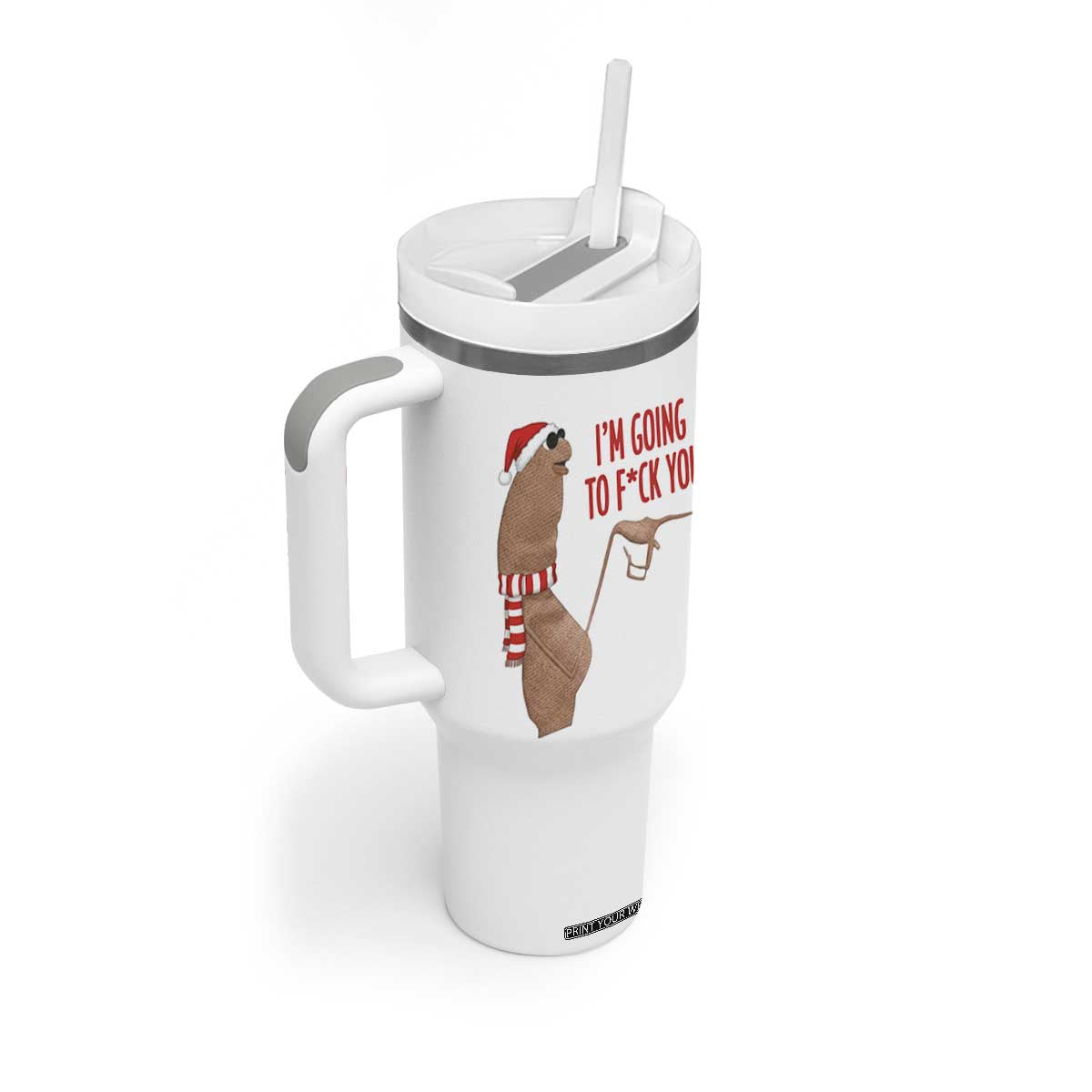 Marcus The Worm Christmas Meme Tumbler With Handle I Am Going To Fck You TS14 Print Your Wear