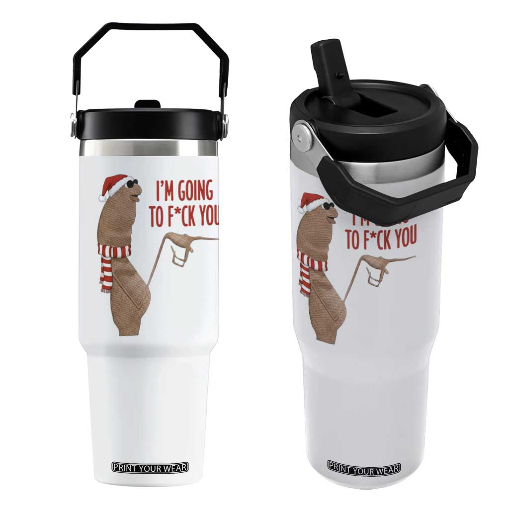 Marcus The Worm Christmas Meme Flip Straw Tumbler I Am Going To Fck You - Print Your Wear
