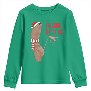 Marcus The Worm Christmas Meme Youth Sweatshirt I Am Going To Fck You TS14 Irish Green Print Your Wear