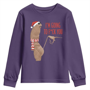 Marcus The Worm Christmas Meme Youth Sweatshirt I Am Going To Fck You TS14 Purple Print Your Wear
