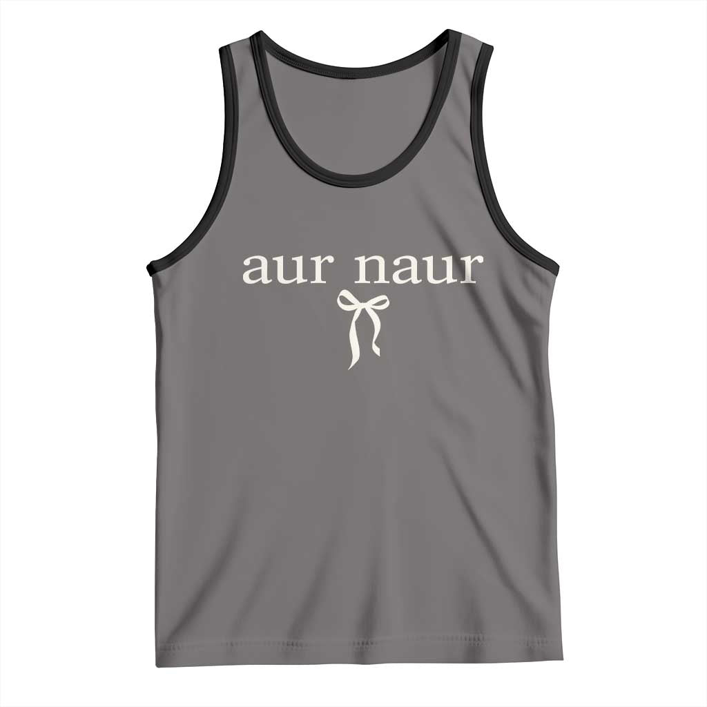 Aur Naur Tank Top Funny Sarcastic Oh No Australian Accent TS14 Deep Heather Black Print Your Wear