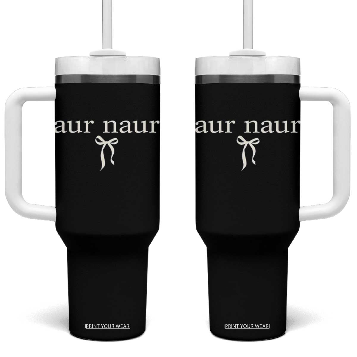 Aur Naur Tumbler With Handle Funny Sarcastic Oh No Australian Accent TS14 One Size: 40 oz Black Print Your Wear