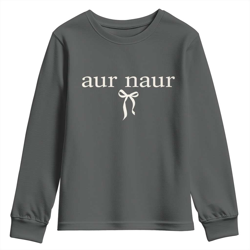 Aur Naur Youth Sweatshirt Funny Sarcastic Oh No Australian Accent TS14 Dark Heather Print Your Wear