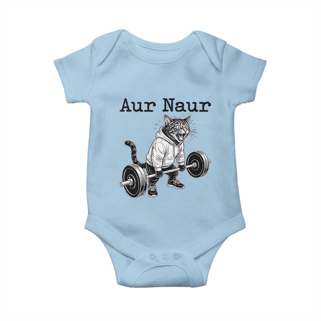 Aur Naur Raccoon Meme Baby Onesie Funny Sarcastic Oh No Australian Accent TS14 Light Blue Print Your Wear