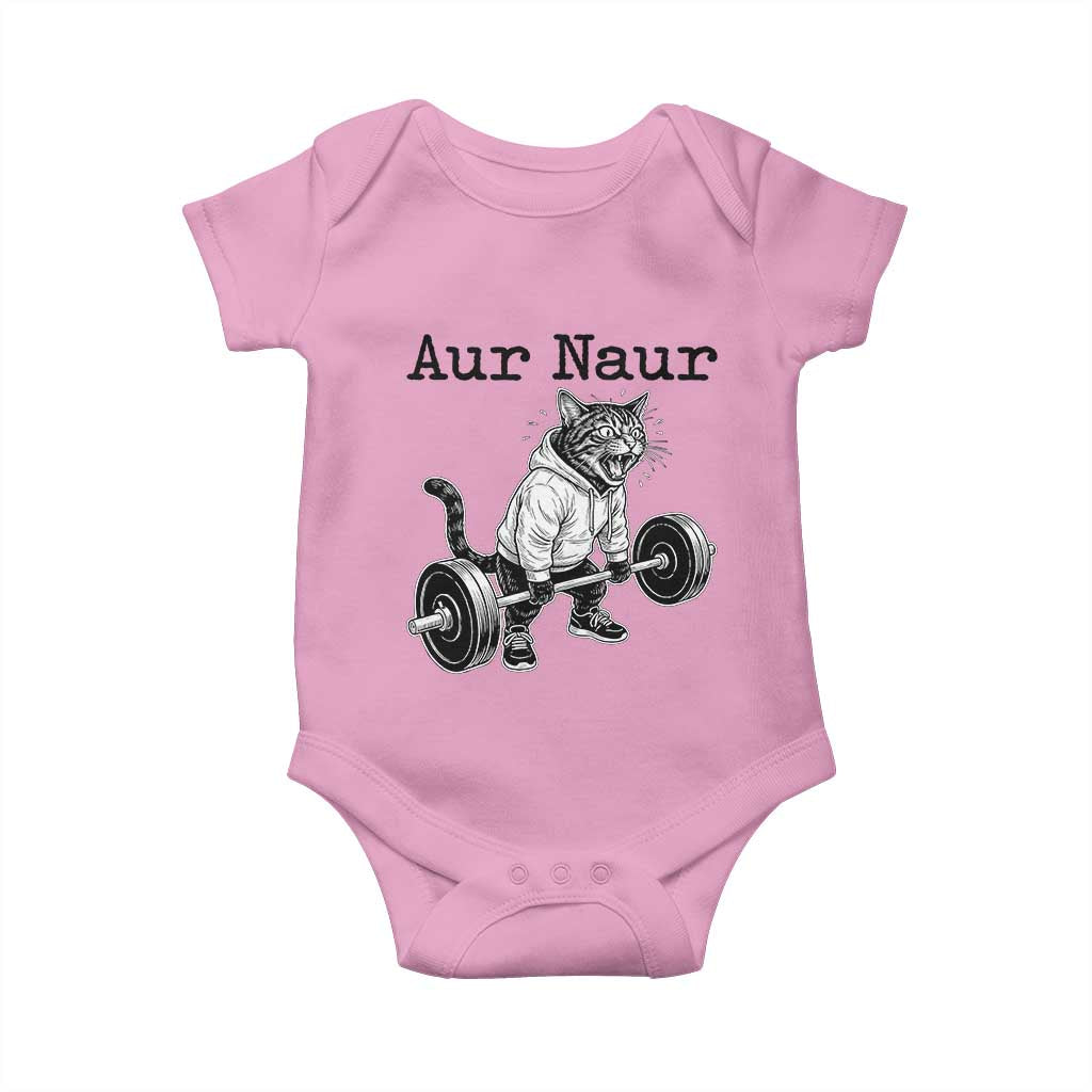 Aur Naur Raccoon Meme Baby Onesie Funny Sarcastic Oh No Australian Accent TS14 Light Pink Print Your Wear