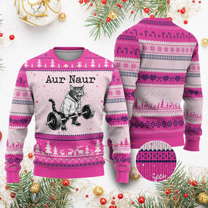 Aur Naur Raccoon Meme Ugly Christmas Sweater Funny Sarcastic Oh No Australian Accent TS14 Hot Pink Print Your Wear