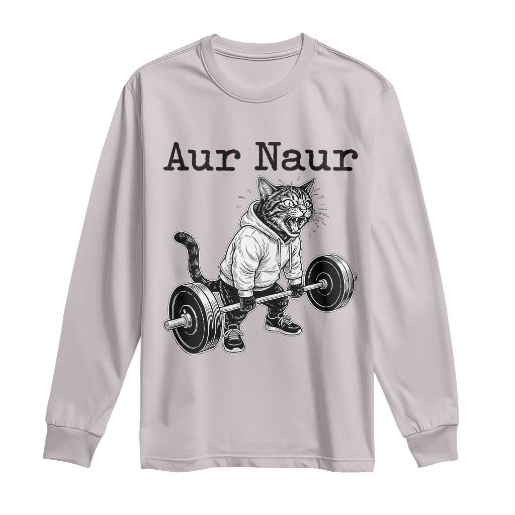 Aur Naur Raccoon Meme Long Sleeve Shirt Funny Sarcastic Oh No Australian Accent TS14 Ice Gray Print Your Wear