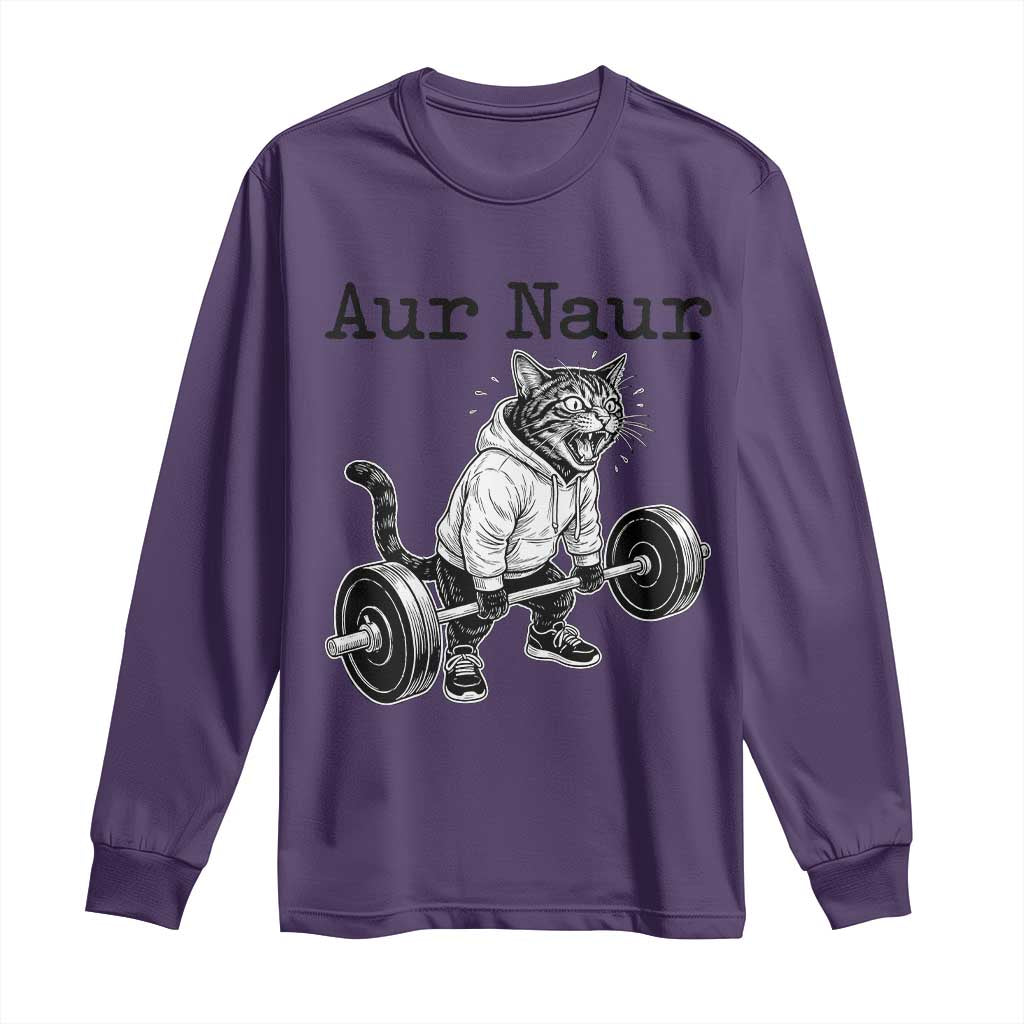 Aur Naur Raccoon Meme Long Sleeve Shirt Funny Sarcastic Oh No Australian Accent TS14 Purple Print Your Wear