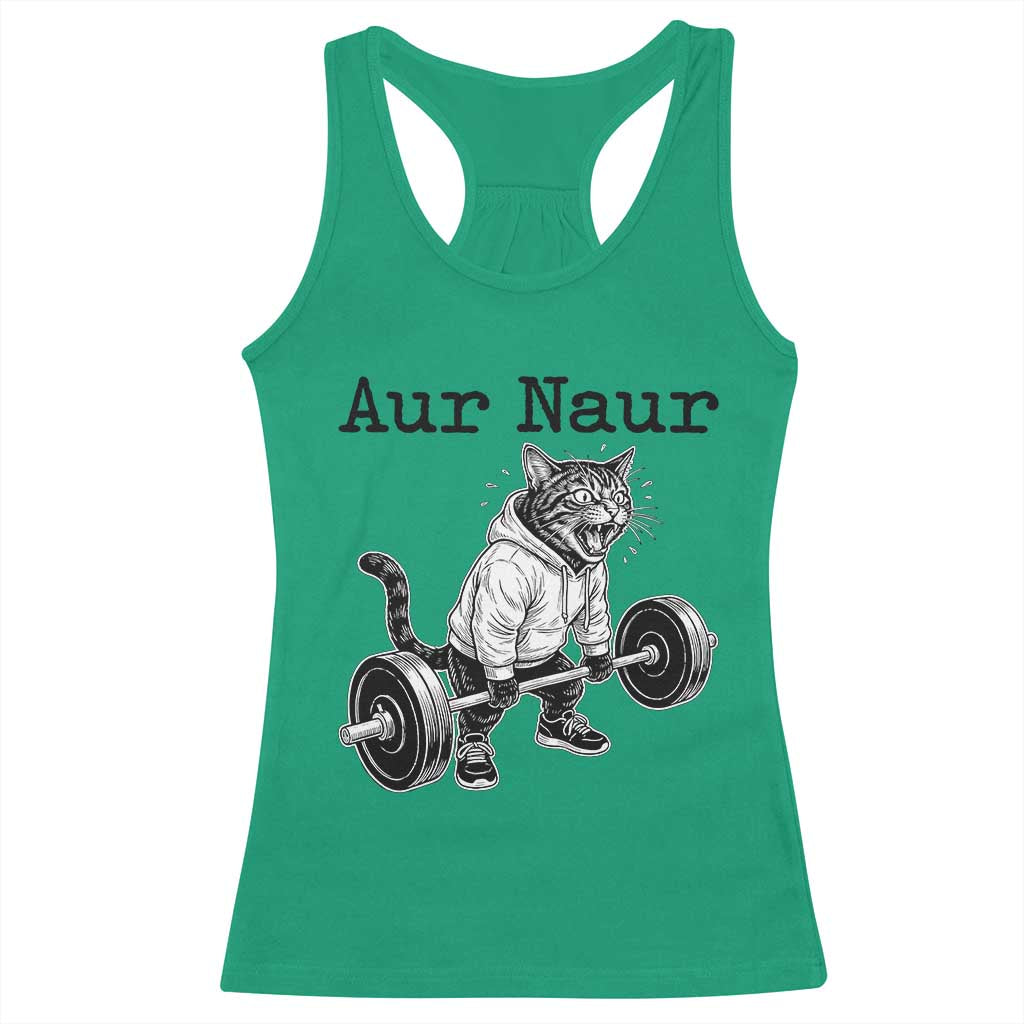 Aur Naur Raccoon Meme Racerback Tank Top Funny Sarcastic Oh No Australian Accent TS14 Irish Green Print Your Wear