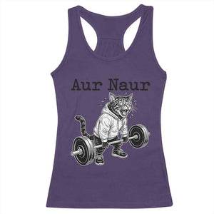 Aur Naur Raccoon Meme Racerback Tank Top Funny Sarcastic Oh No Australian Accent TS14 Purple Print Your Wear