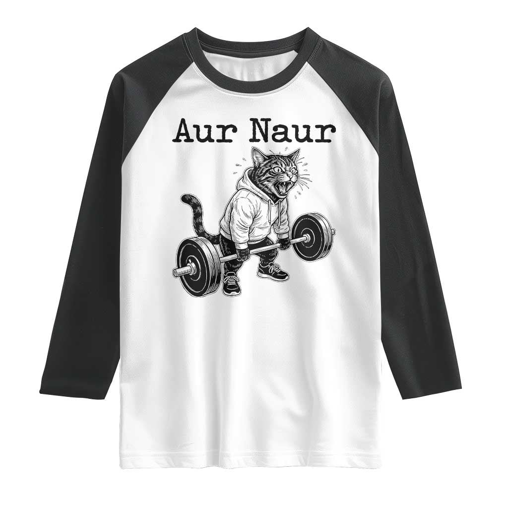 Aur Naur Raccoon Meme Raglan Shirt Funny Sarcastic Oh No Australian Accent TS14 White Black Print Your Wear