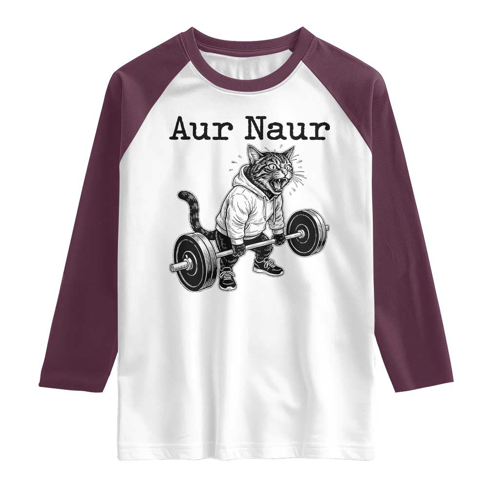 Aur Naur Raccoon Meme Raglan Shirt Funny Sarcastic Oh No Australian Accent TS14 White Maroon Print Your Wear