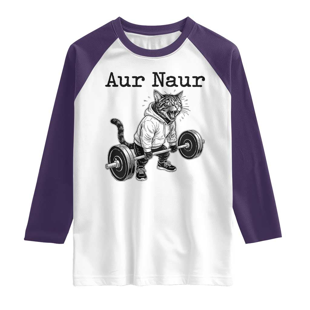 Aur Naur Raccoon Meme Raglan Shirt Funny Sarcastic Oh No Australian Accent TS14 White Purple Print Your Wear