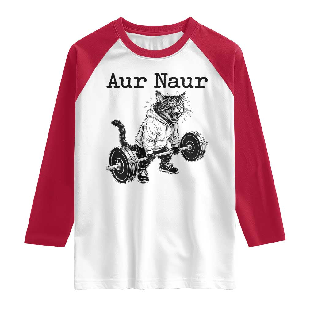 Aur Naur Raccoon Meme Raglan Shirt Funny Sarcastic Oh No Australian Accent TS14 White Red Print Your Wear