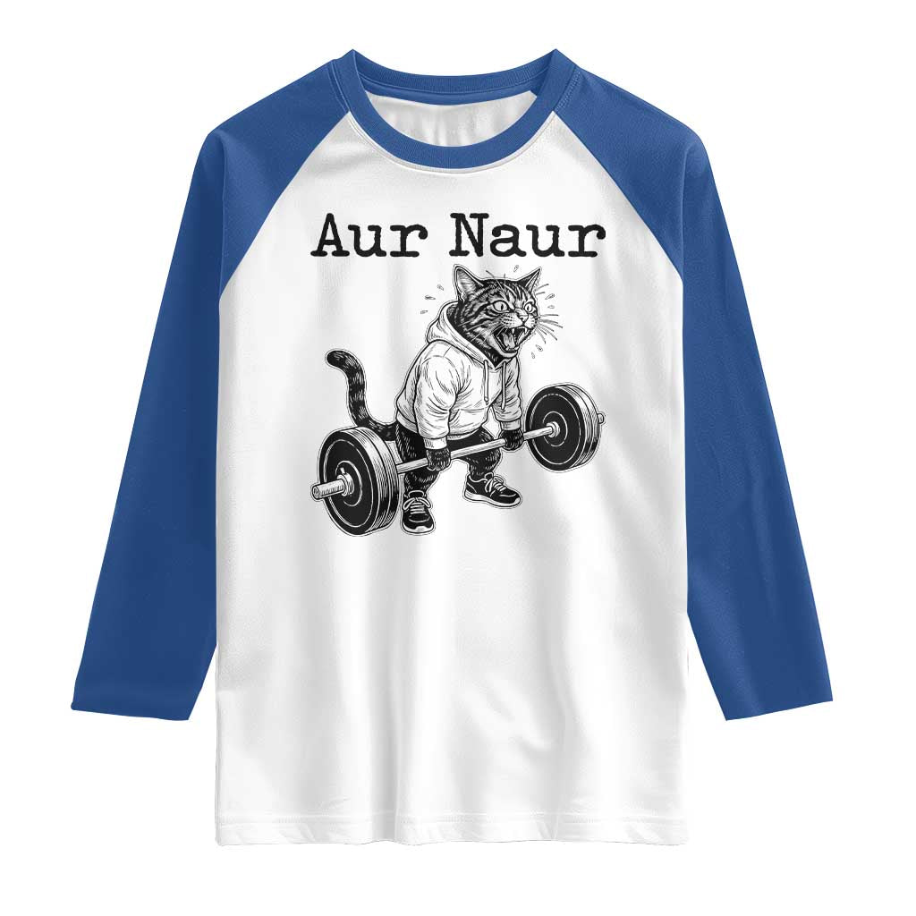 Aur Naur Raccoon Meme Raglan Shirt Funny Sarcastic Oh No Australian Accent TS14 White Royal Print Your Wear