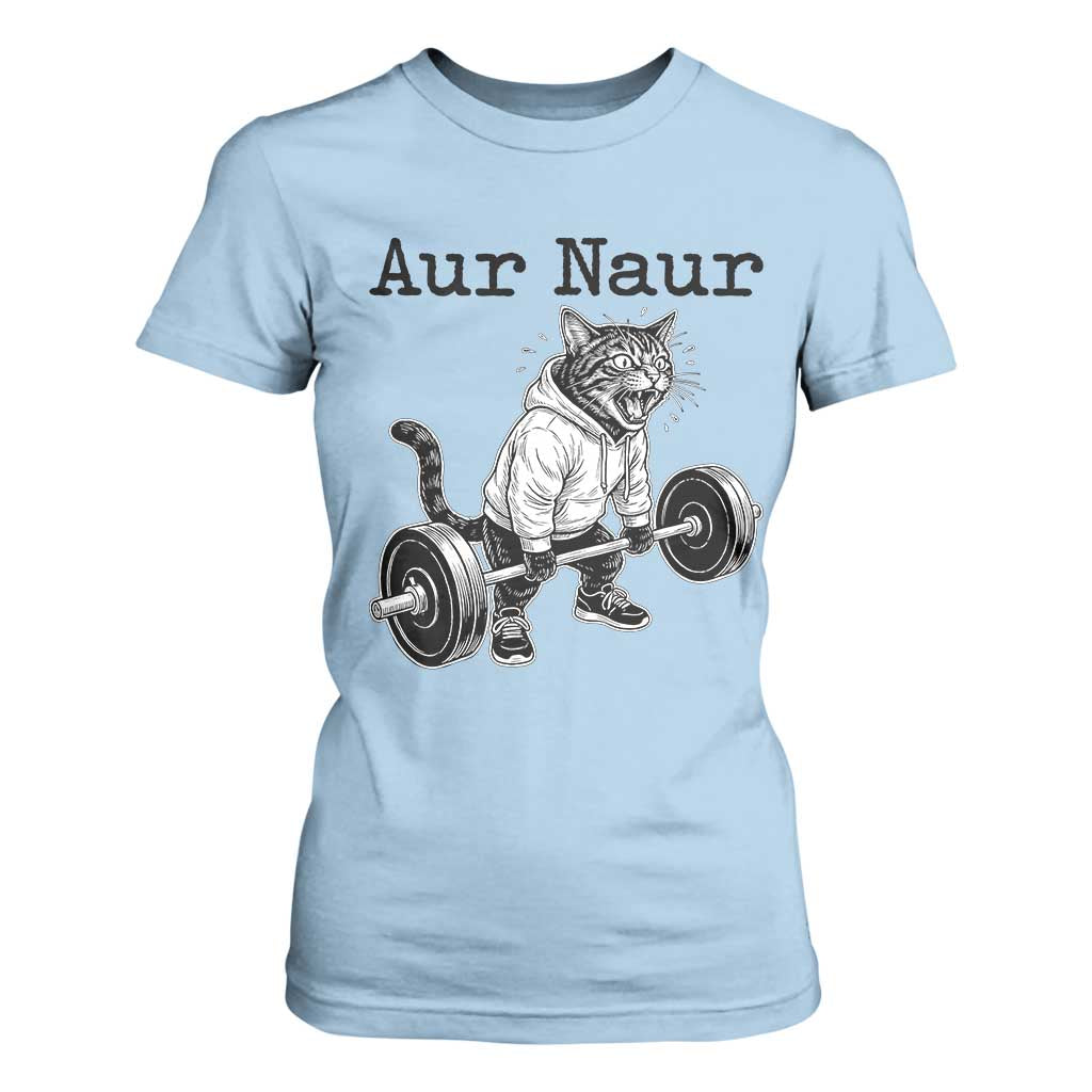 Aur Naur Raccoon Meme T Shirt For Women Funny Sarcastic Oh No Australian Accent TS14 Light Blue Print Your Wear
