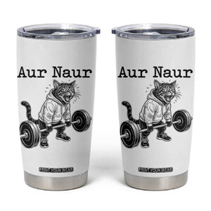 Aur Naur Raccoon Meme Tumbler Cup Funny Sarcastic Oh No Australian Accent TS14 White Print Your Wear