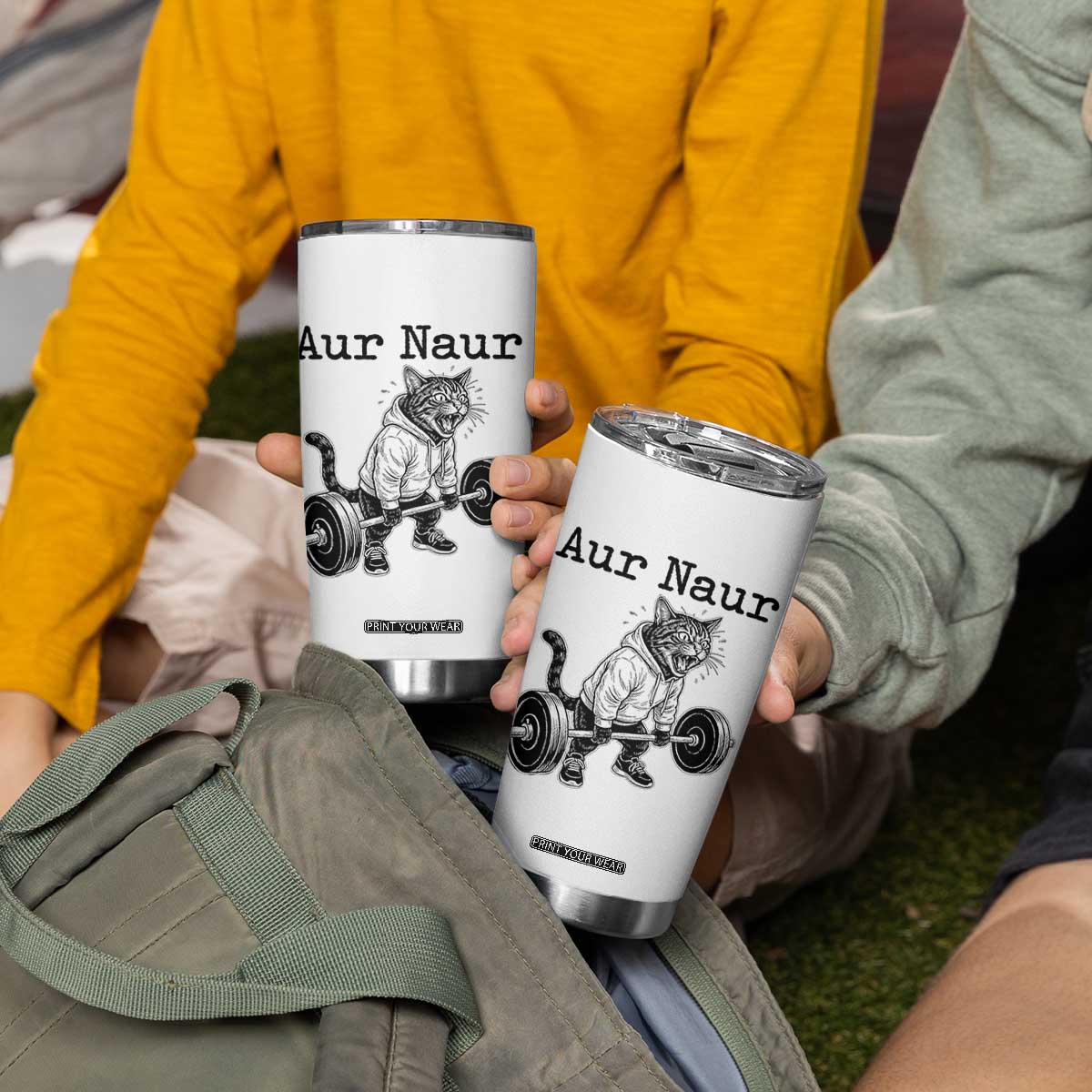 Aur Naur Raccoon Meme Tumbler Cup Funny Sarcastic Oh No Australian Accent TS14 Print Your Wear