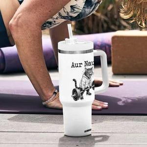 Aur Naur Raccoon Meme Tumbler With Handle Funny Sarcastic Oh No Australian Accent TS14 Print Your Wear