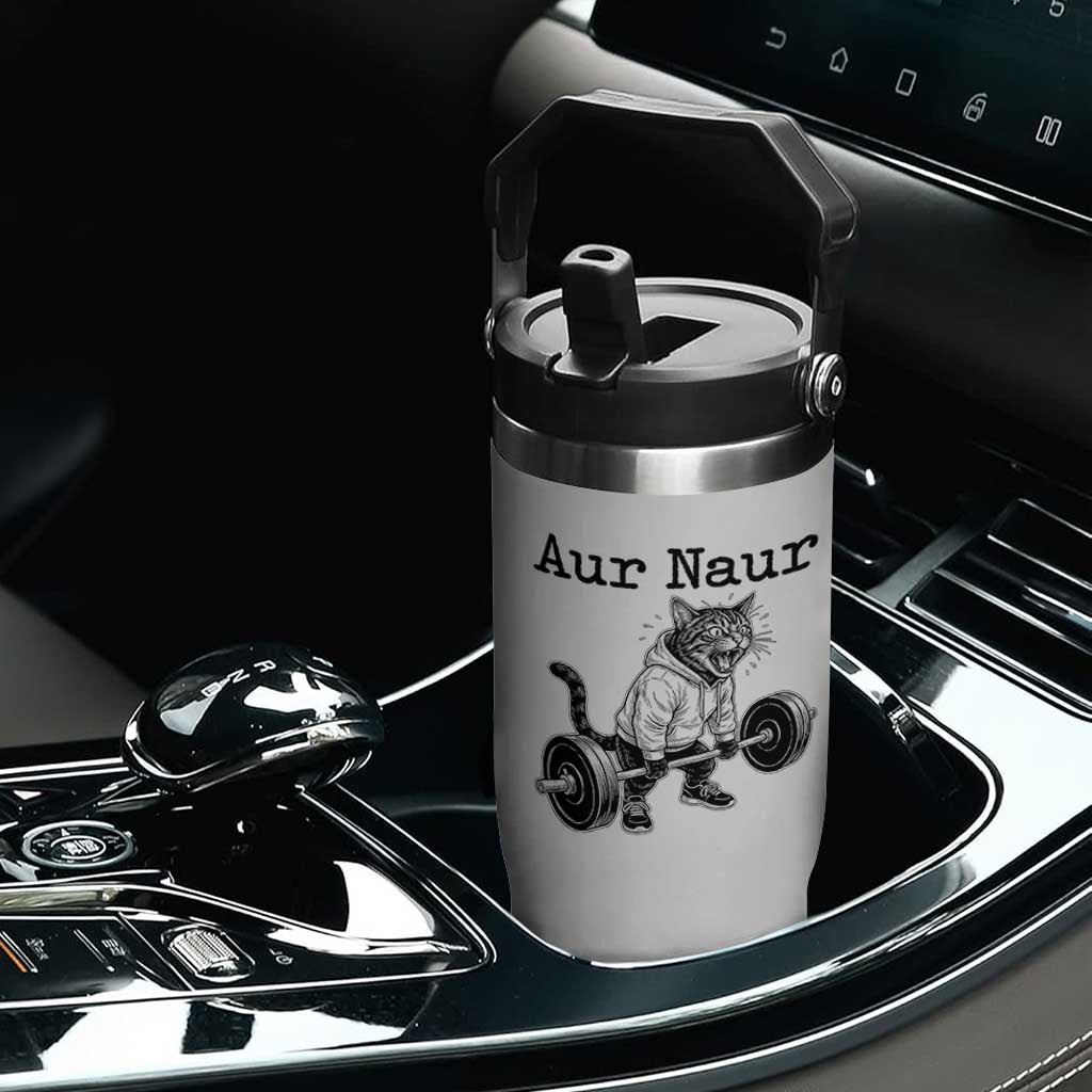 Aur Naur Raccoon Meme Flip Straw Tumbler Funny Sarcastic Oh No Australian Accent TS14 Print Your Wear