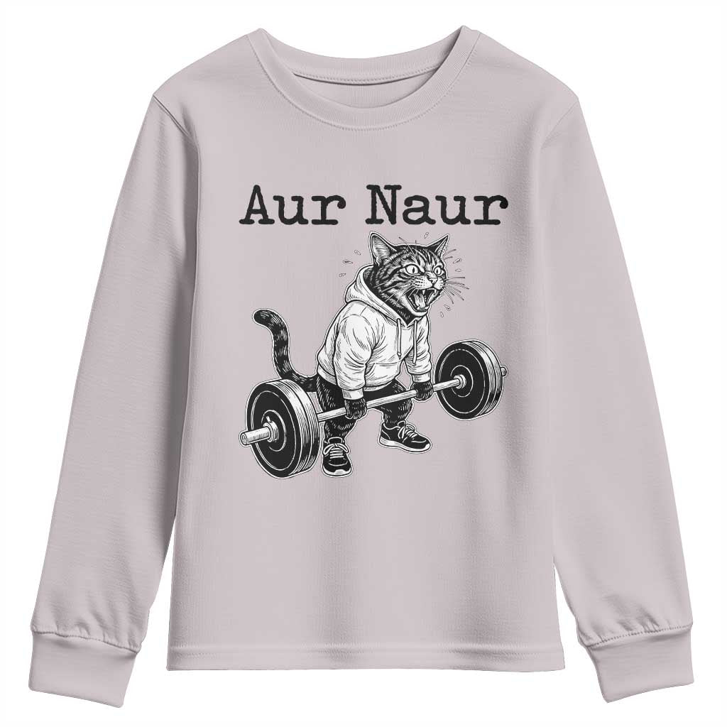 Aur Naur Raccoon Meme Youth Sweatshirt Funny Sarcastic Oh No Australian Accent TS14 Ice Gray Print Your Wear
