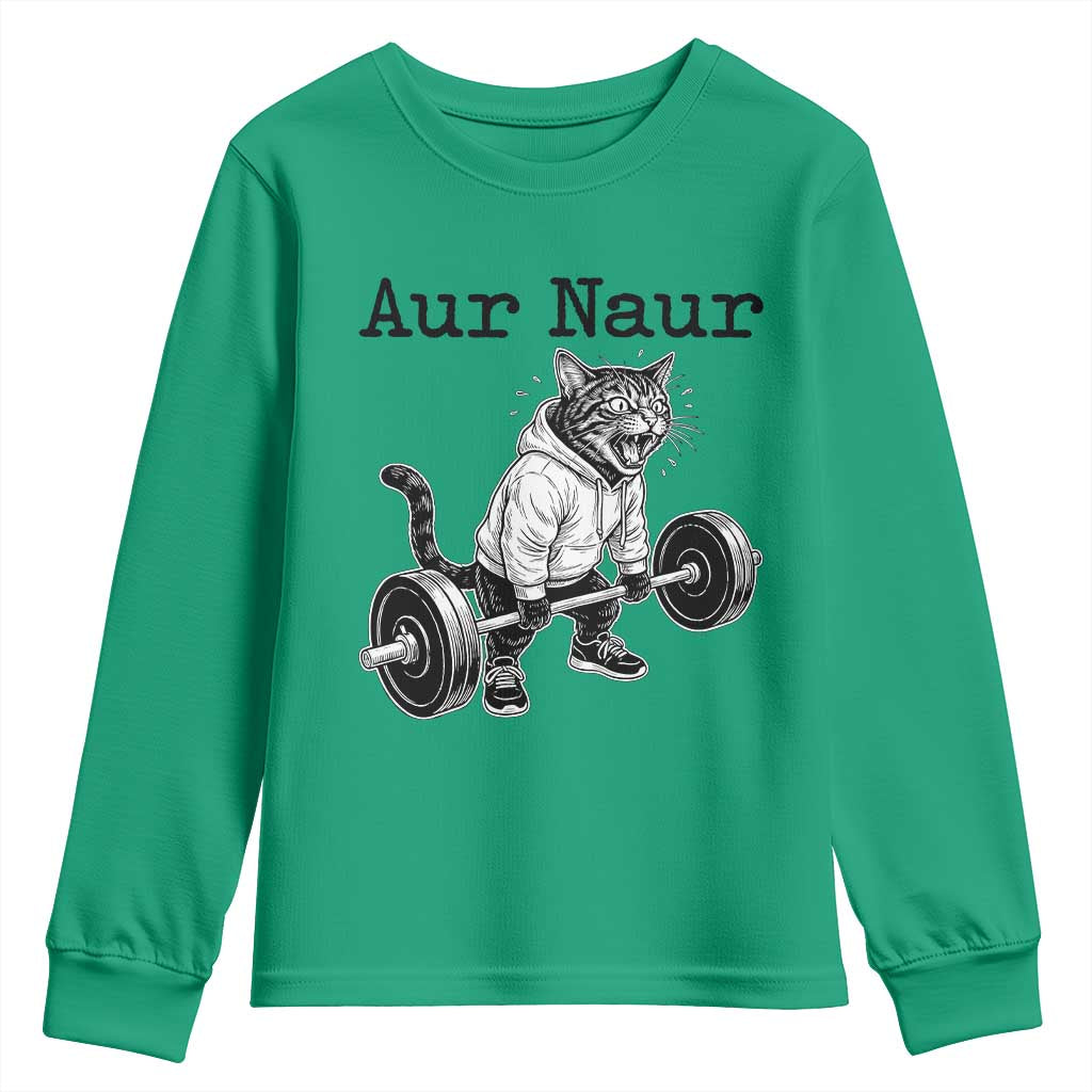 Aur Naur Raccoon Meme Youth Sweatshirt Funny Sarcastic Oh No Australian Accent TS14 Irish Green Print Your Wear