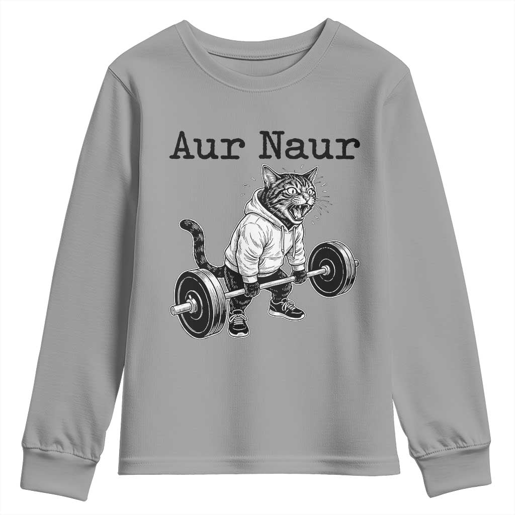 Aur Naur Raccoon Meme Youth Sweatshirt Funny Sarcastic Oh No Australian Accent TS14 Sport Gray Print Your Wear