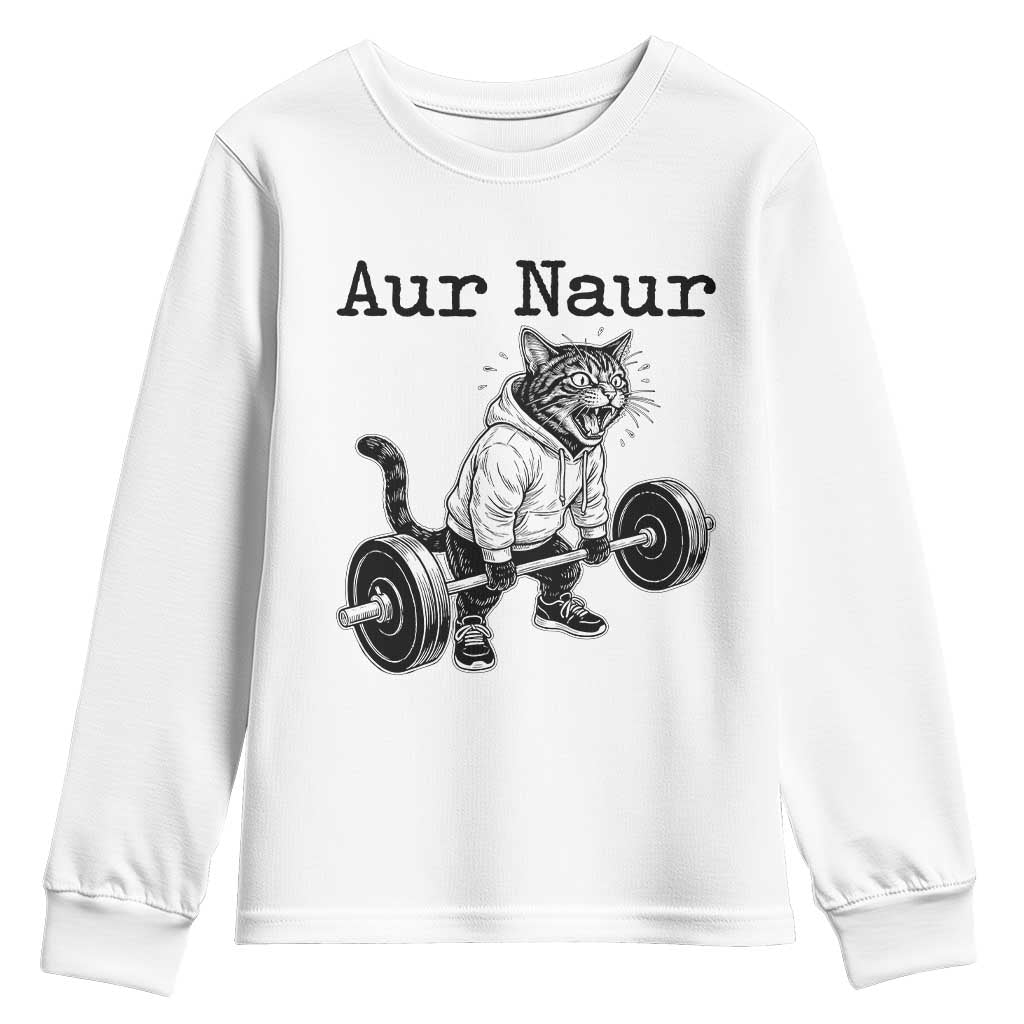 Aur Naur Raccoon Meme Youth Sweatshirt Funny Sarcastic Oh No Australian Accent TS14 White Print Your Wear