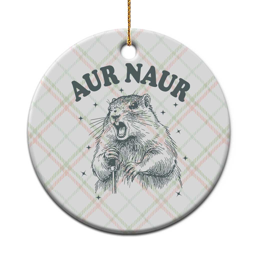 Aur Naur Groundhog Meme Ceramic Ornament Funny Sarcastic Oh No Australian Accent TS14 1pc Christmas Plaid Print Your Wear