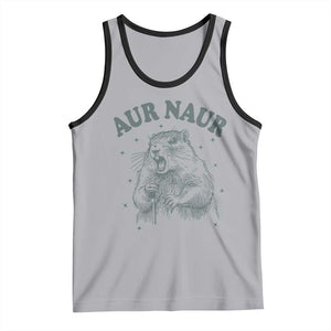 Aur Naur Groundhog Meme Tank Top Funny Sarcastic Oh No Australian Accent TS14 Athletic Heather Black Print Your Wear