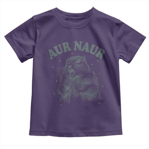 Aur Naur Groundhog Meme Toddler T Shirt Funny Sarcastic Oh No Australian Accent TS14 Purple Print Your Wear