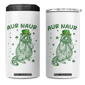 Aur Naur Raccoon St Patricks Day 4 in 1 Can Cooler Tumbler Funny Sarcastic Oh No Australian Accent TS14 One Size: 16 oz White Print Your Wear